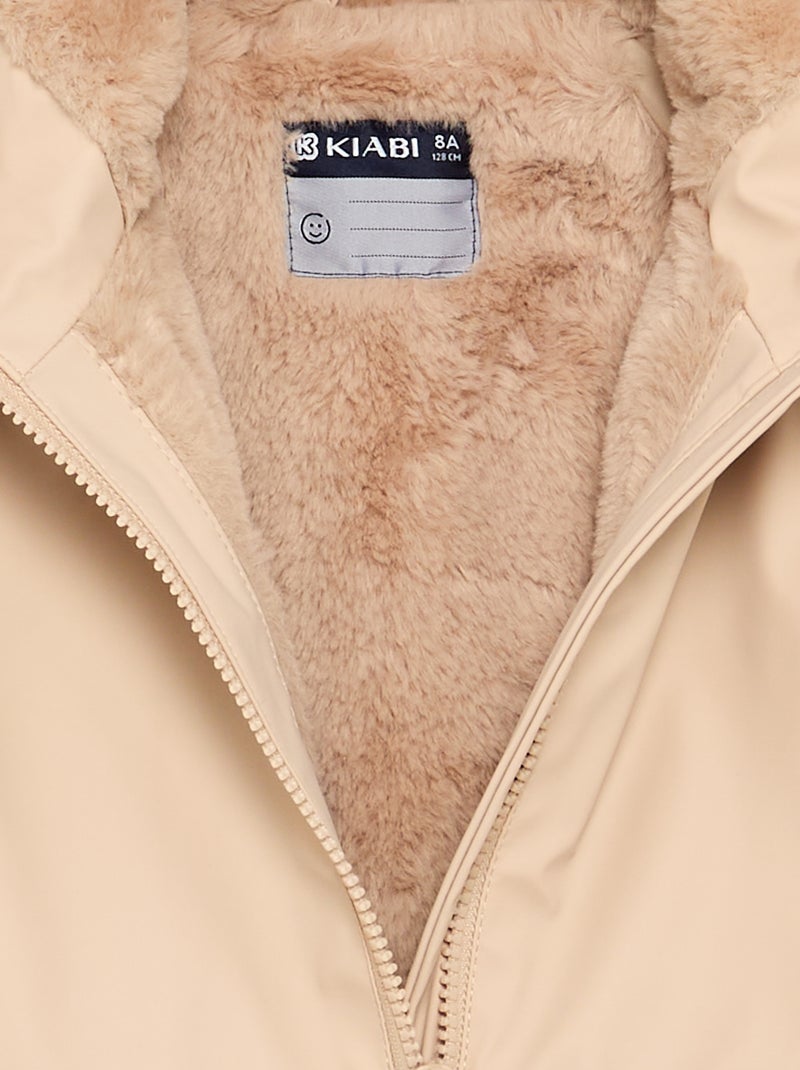 Parka doublée en fausse fourrure Beige - Kiabi