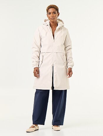Parka droite doublée en fausse fourrure