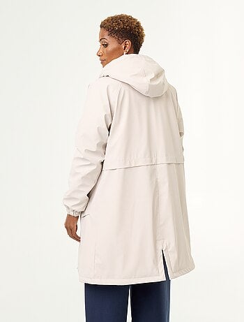 Parka droite doublée en fausse fourrure