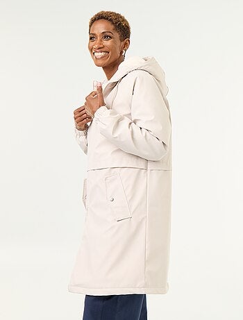 Parka droite doublée en fausse fourrure