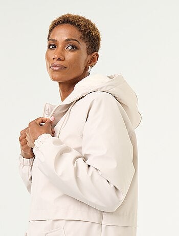 Parka droite doublée en fausse fourrure