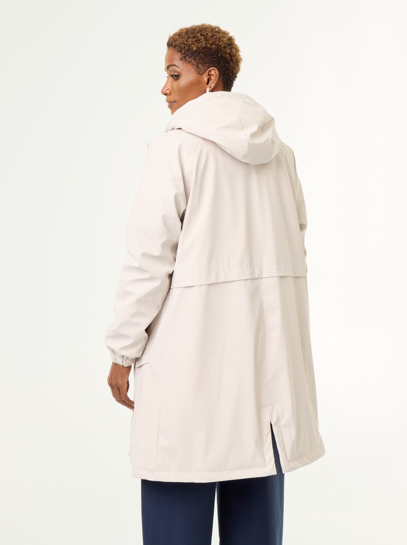 Parka droite doublée en fausse fourrure Gris - Kiabi