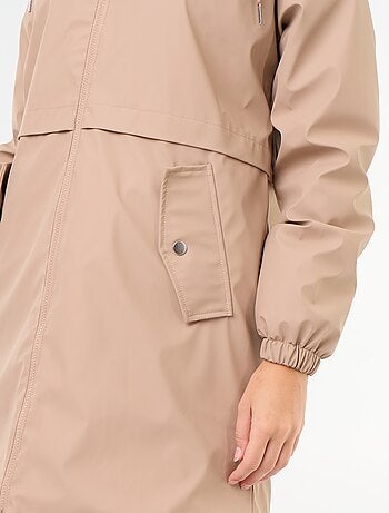Parka droite doublée en fausse fourrure
