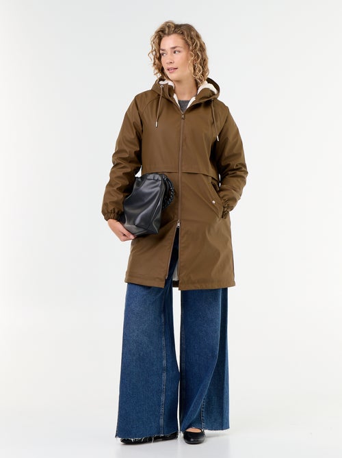 Parka droite doublée en fausse fourrure - Kiabi