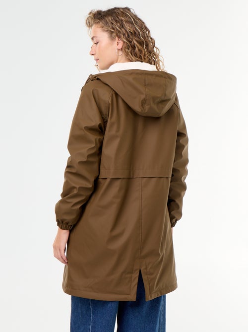 Parka droite doublée en fausse fourrure - Kiabi