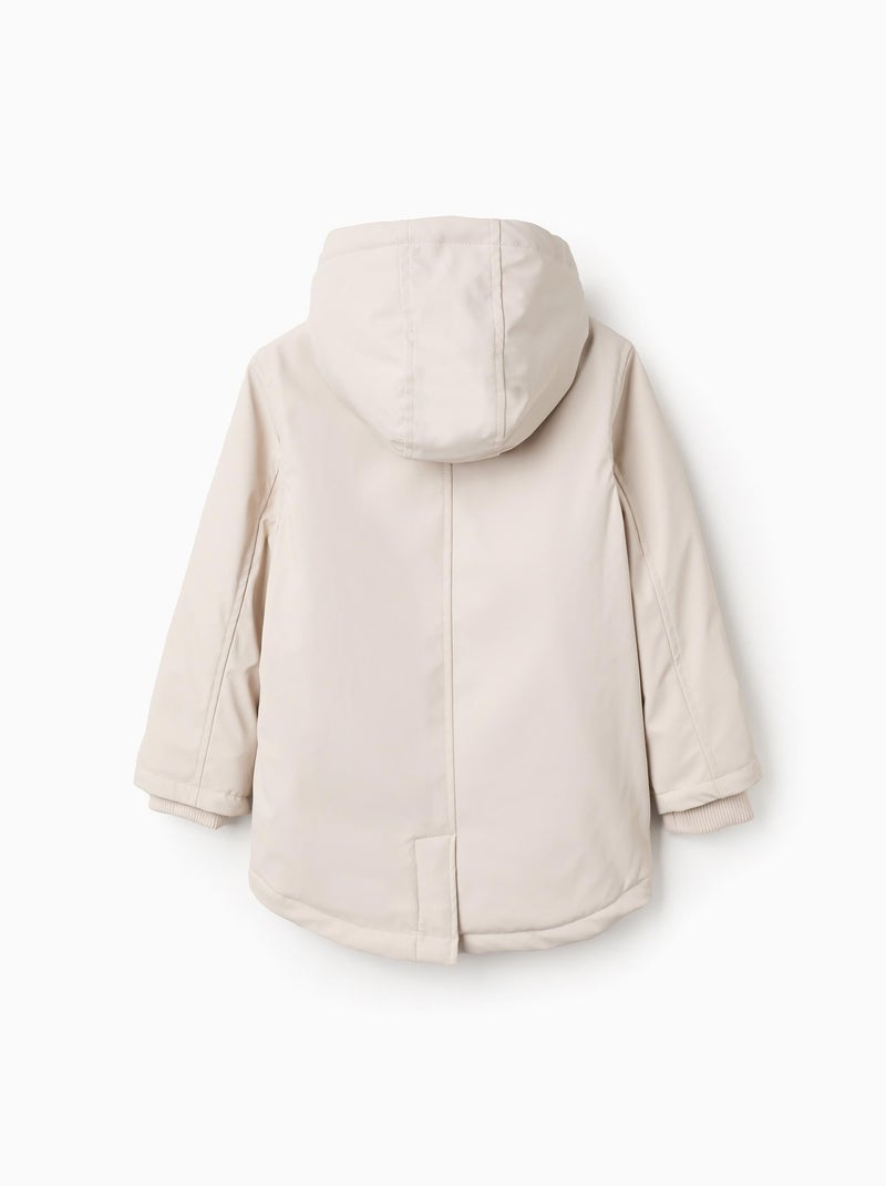 Parka en Caoutchouc à Capuche et Doublure en Jersey Gris clair - Kiabi