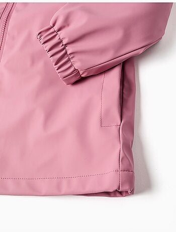 Parka en caoutchouc à capuche et imprimé Stitch