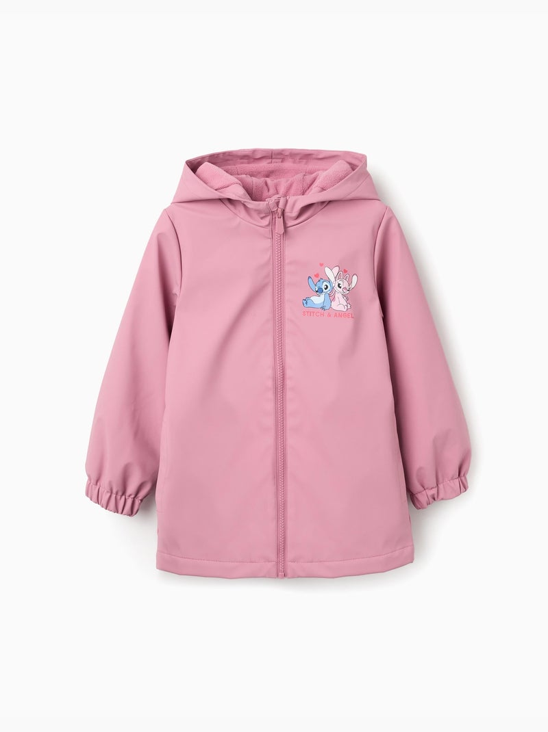 Parka en caoutchouc à capuche et imprimé Stitch Rose foncé - Kiabi