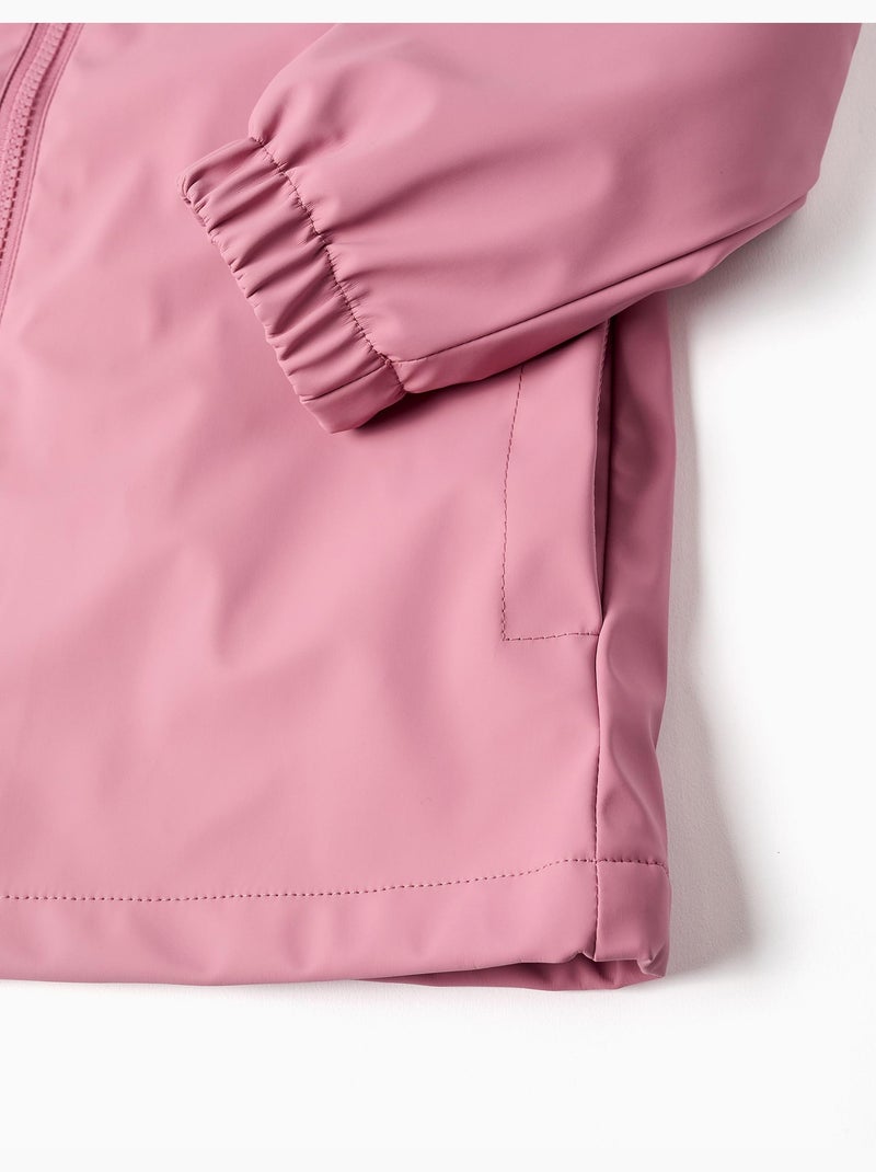 Parka en caoutchouc à capuche et imprimé Stitch Rose foncé - Kiabi