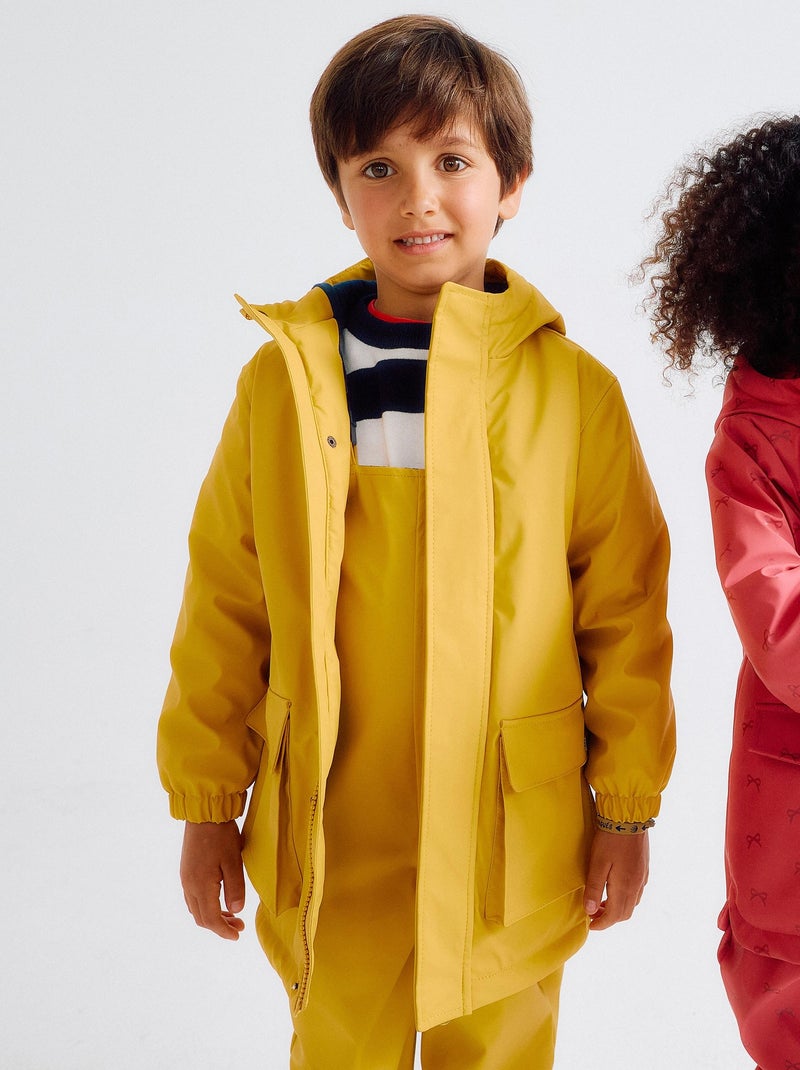 Parka en Caoutchouc à Capuche Jaune - Kiabi