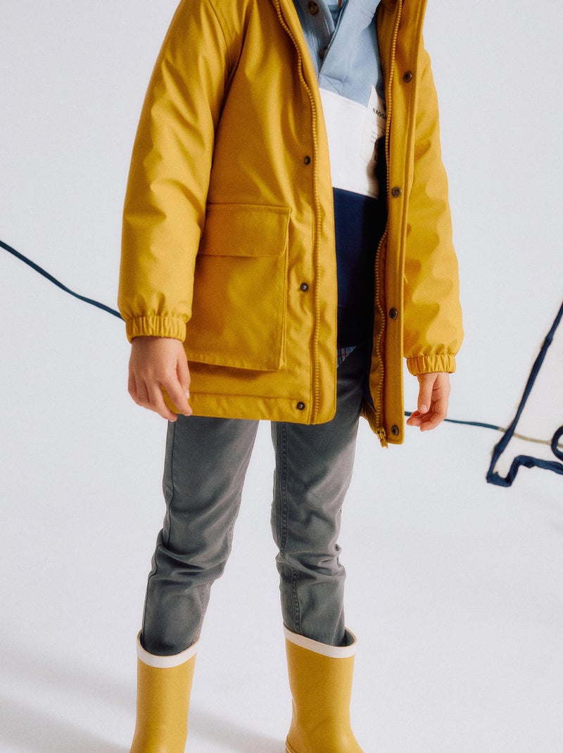 Parka en Caoutchouc à Capuche Jaune - Kiabi