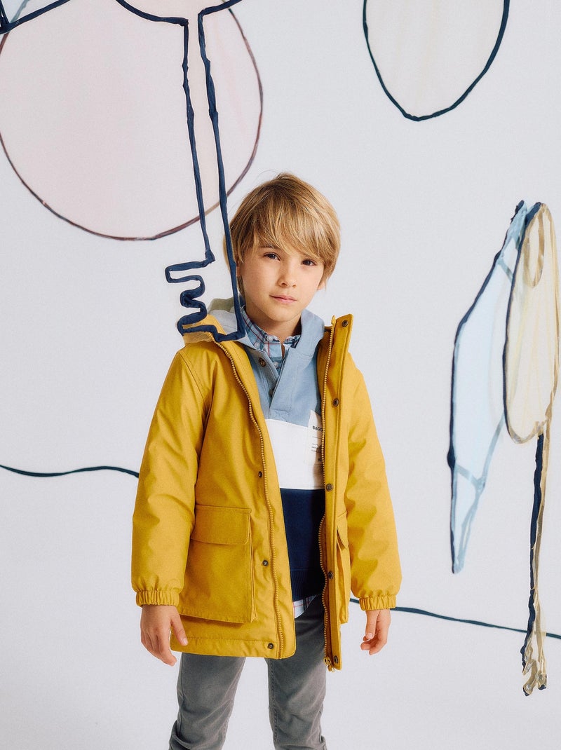 Parka en Caoutchouc à Capuche Jaune - Kiabi