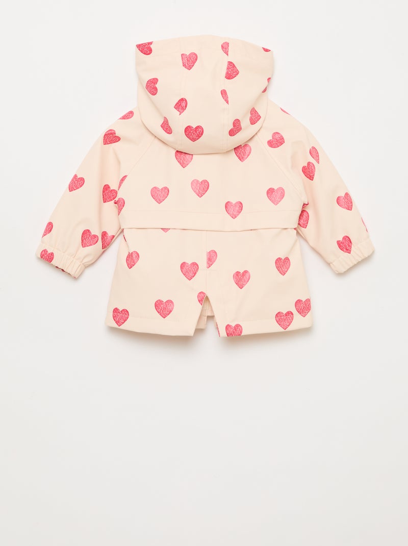 Parka en caoutchouc à capuche Rose - Kiabi