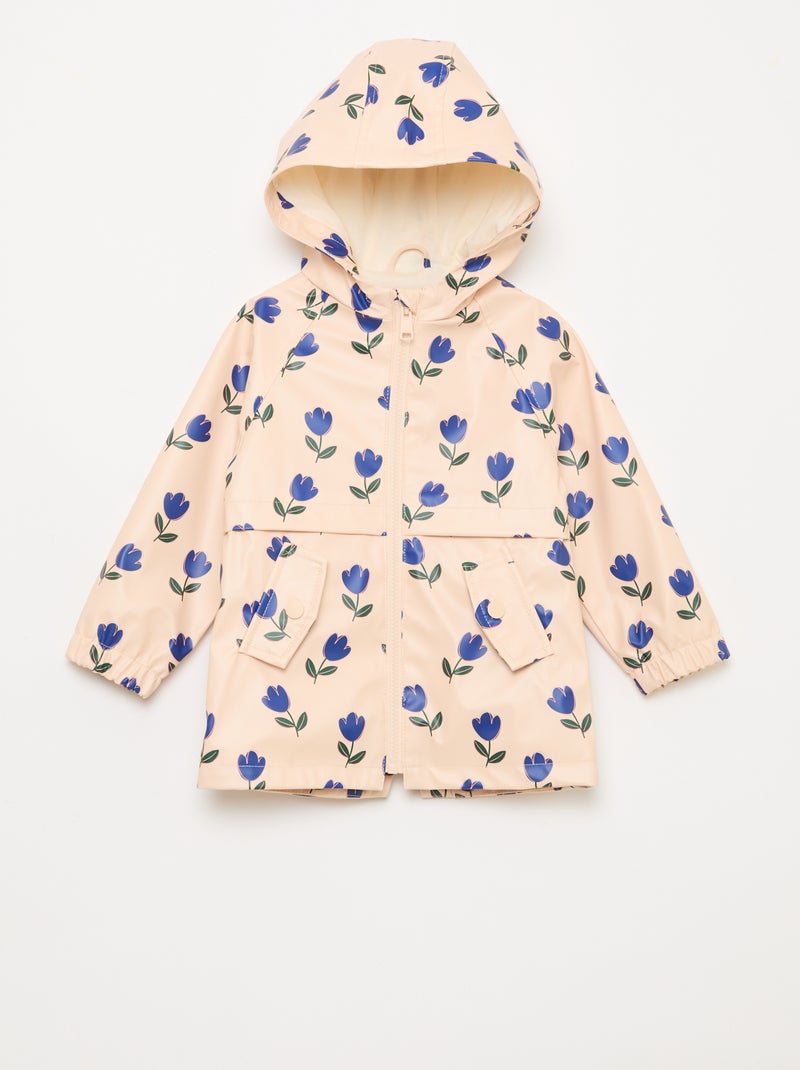 Parka en caoutchouc à capuche Rose - Kiabi