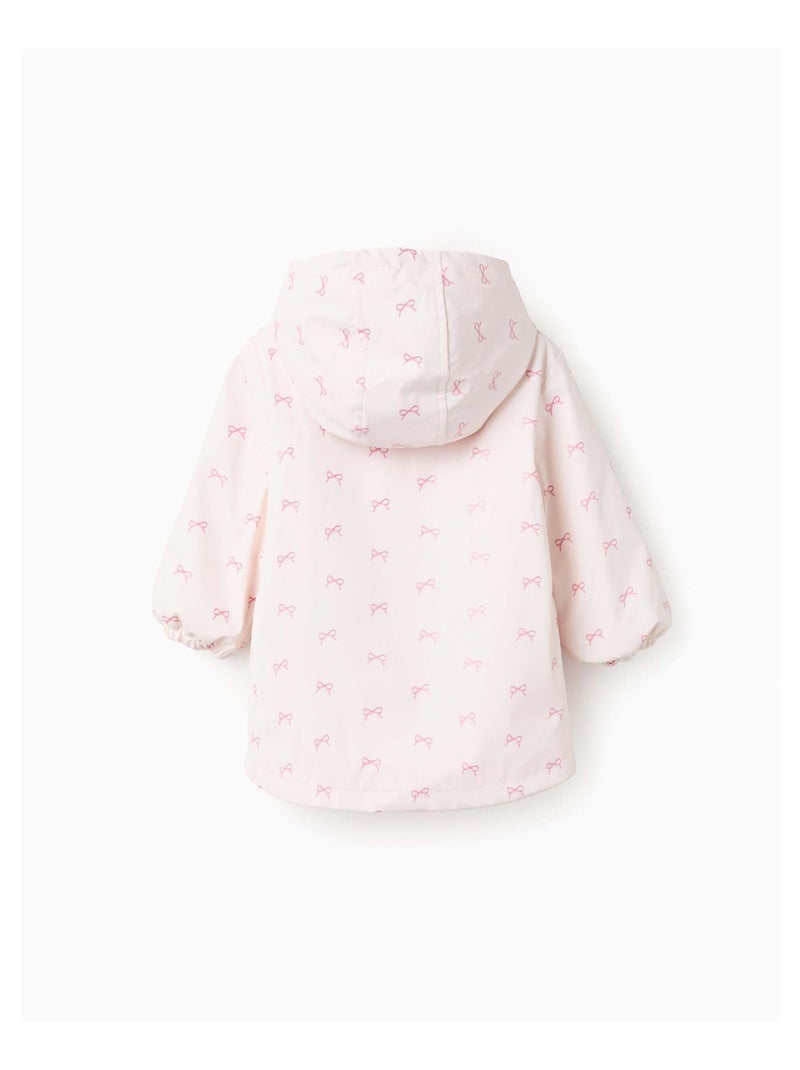 Parka en Caoutchouc avec Capuche et Fourrure Nœuds Rose clair - Kiabi