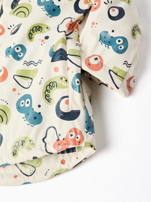 Parka en Caoutchouc avec Capuche et Motif - Kiabi