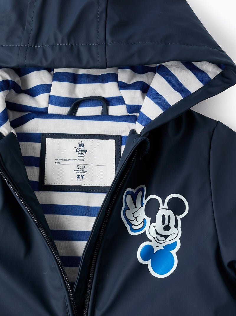 Parka en Caoutchouc avec Capuche Mickey Bleu foncé - Kiabi