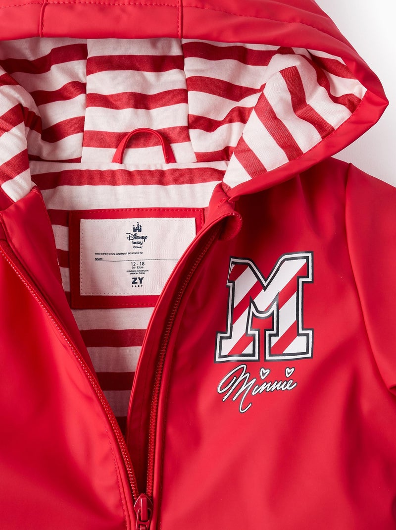 Parka en Caoutchouc avec Capuche Minnie Rouge - Kiabi