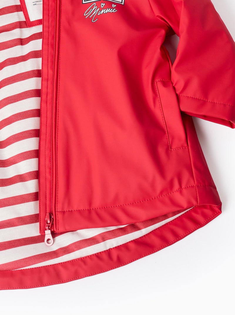 Parka en Caoutchouc avec Capuche Minnie Rouge - Kiabi