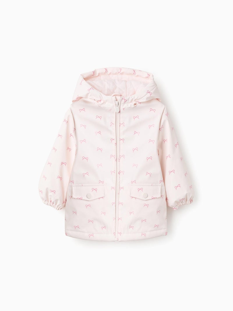 Parka en Caoutchouc avec Capuche Nœuds Rose clair - Kiabi