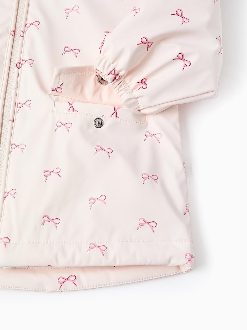 Parka en Caoutchouc avec Capuche Nœuds Rose clair - Kiabi