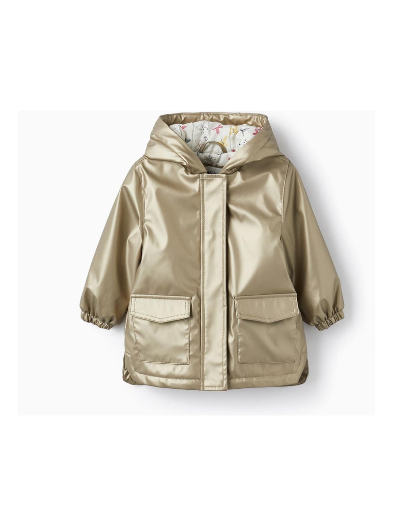 Parka en caoutchouc avec capuche pour bébé fille   GREAT GOALS GREAT WORLD Or rose - Kiabi