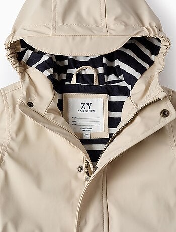 Parka en Caoutchouc avec Doublure en Jersey