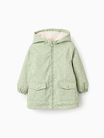 Parka en caoutchouc avec doublure en sherpa