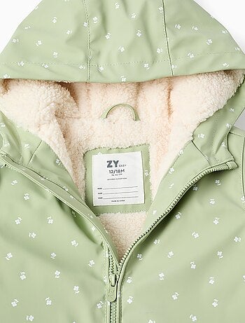 Parka en caoutchouc avec doublure en sherpa