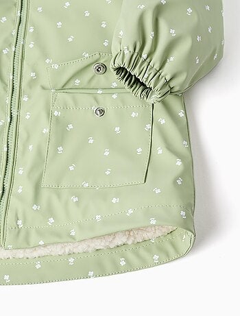 Parka en caoutchouc avec doublure en sherpa
