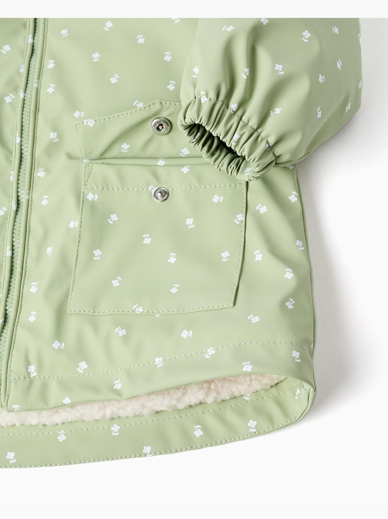 Parka en caoutchouc avec doublure en sherpa Vert clair - Kiabi