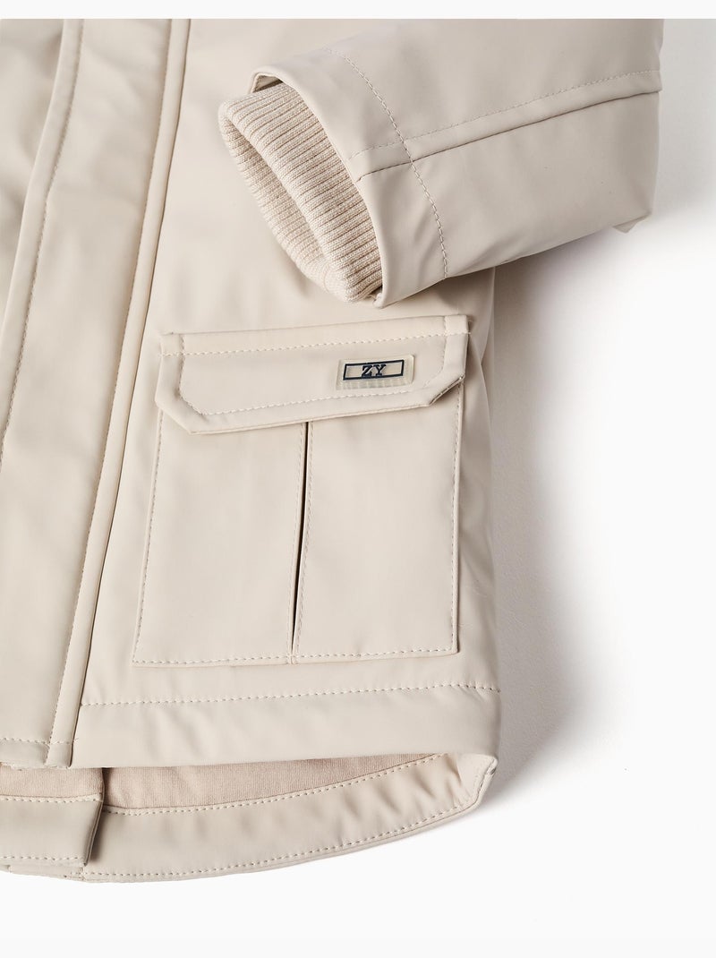 Parka en caoutchouc rembourrée à capuche Gris clair - Kiabi