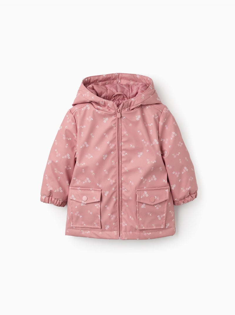 Parka en caoutchouc rembourrée avec capuche Rose - Kiabi
