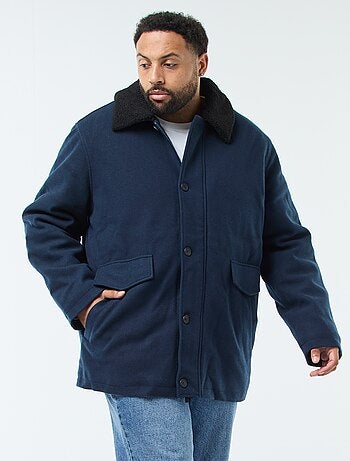 Parka en lainage avec col effet moutonné