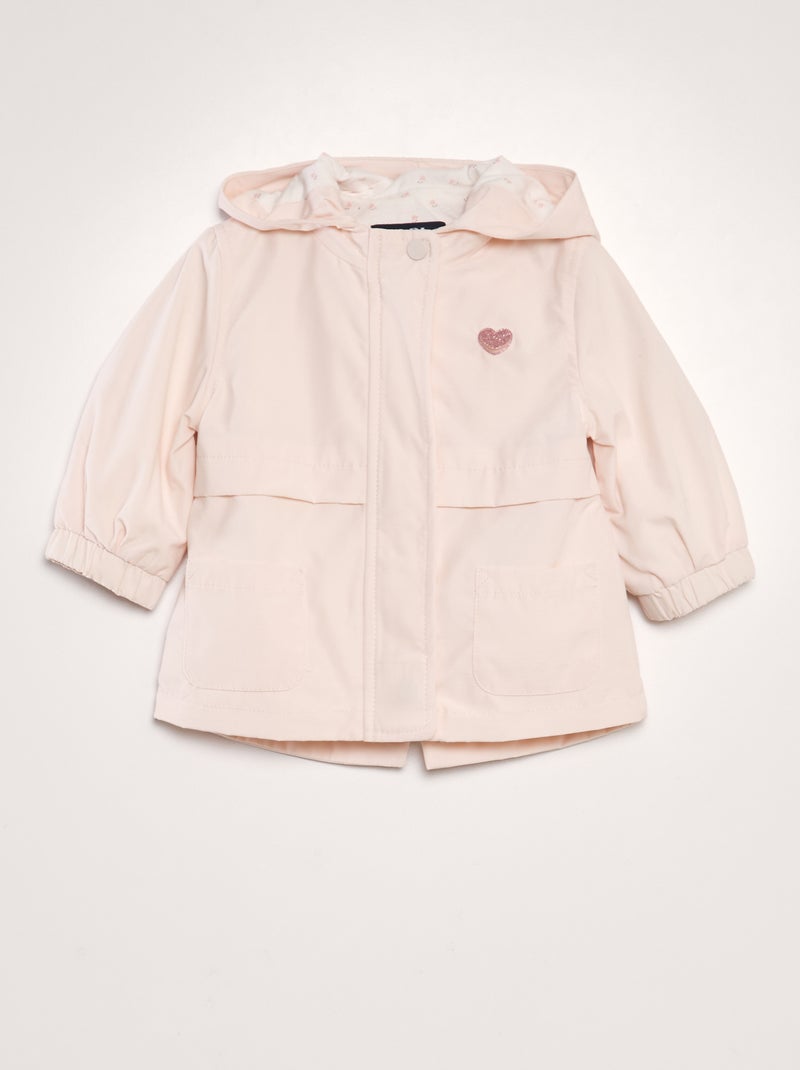 Parka en microfibre avec capuche Rose - Kiabi