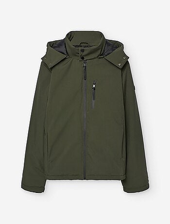 Parka en nylon à capuche amovible avec poches