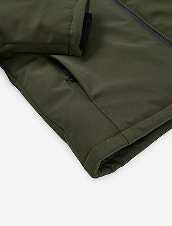 Parka en nylon à capuche amovible avec poches