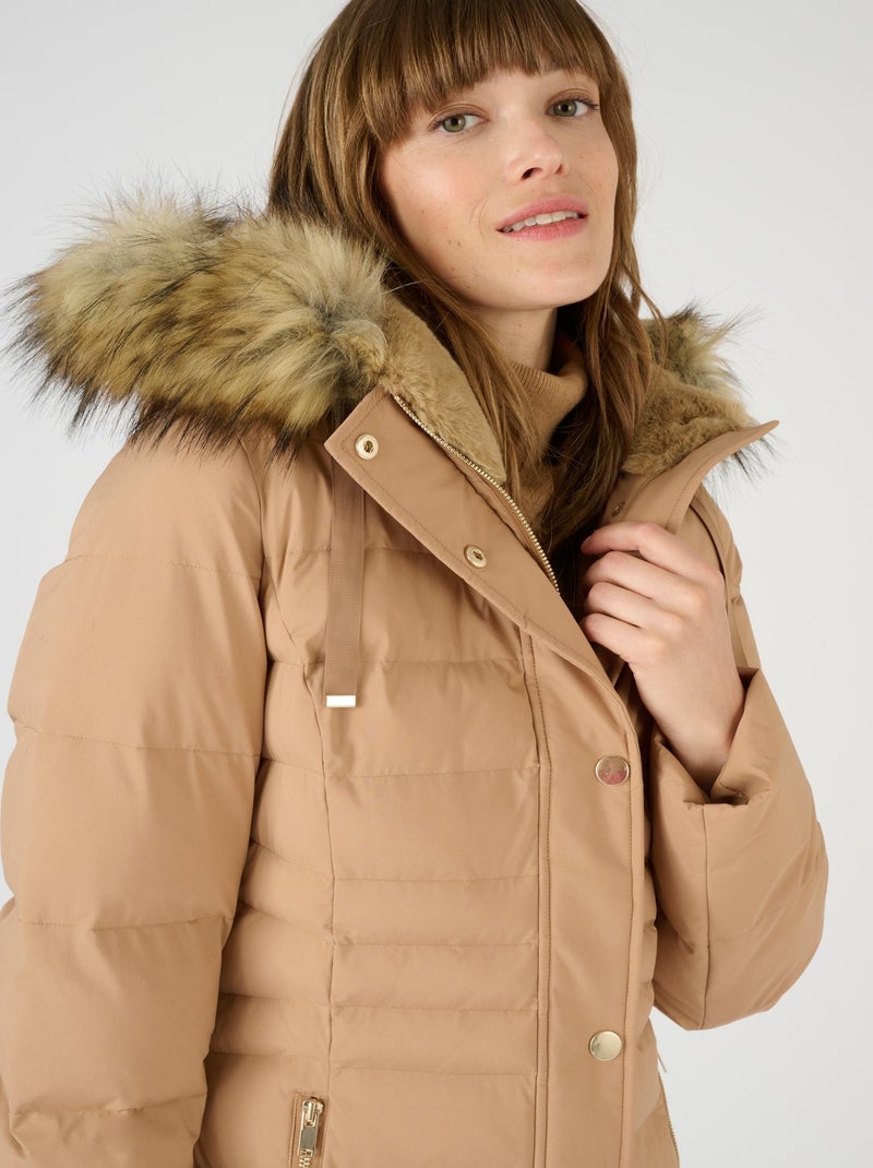 Parka en tissu mat Thermolactyl - Damart Marron chocolat - Kiabi