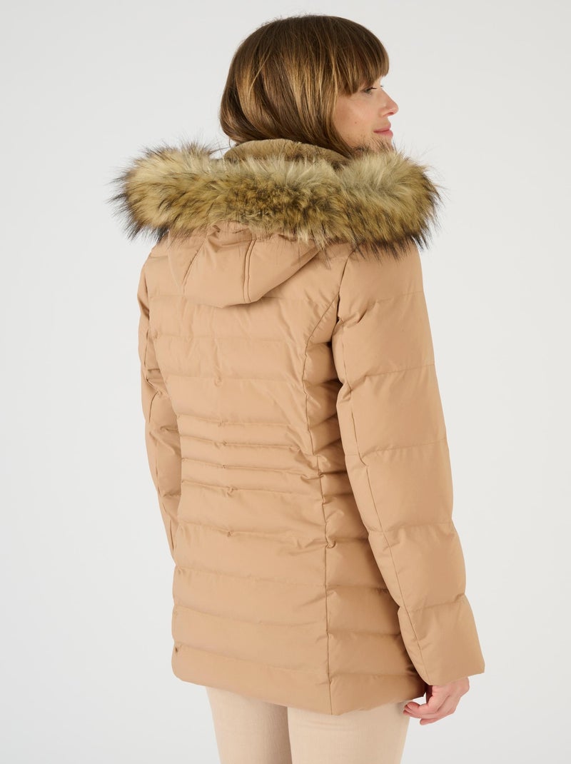 Parka en tissu mat Thermolactyl - Damart Marron chocolat - Kiabi