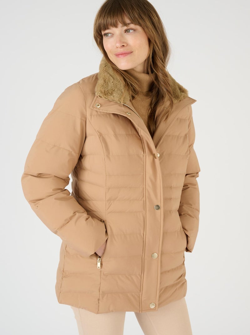 Parka en tissu mat Thermolactyl - Damart Marron chocolat - Kiabi