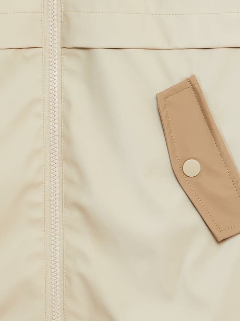 Parka en toile cirée avec capuche Bleu/beige - Kiabi