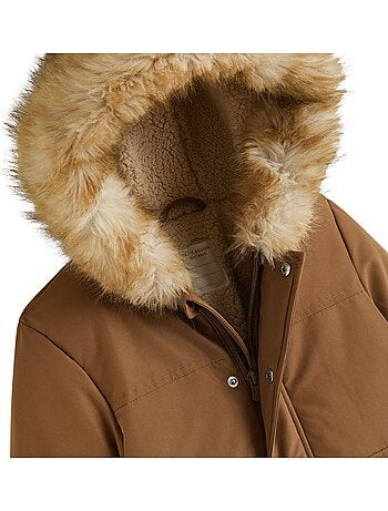 Parka enfant imperméable doublé sherpa avec capuche matis
