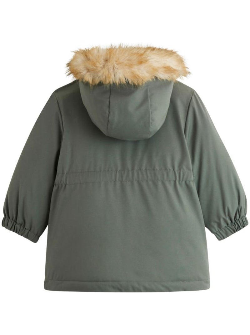 Parka enfant imperméable doublé sherpa emma Kaki - Kiabi
