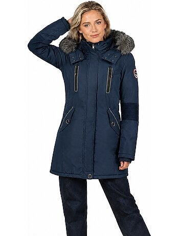 Parka épaisse à capuche fausse fourrure camilly – canadian peak