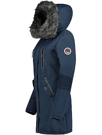 Parka épaisse à capuche fausse fourrure camilly – canadian peak