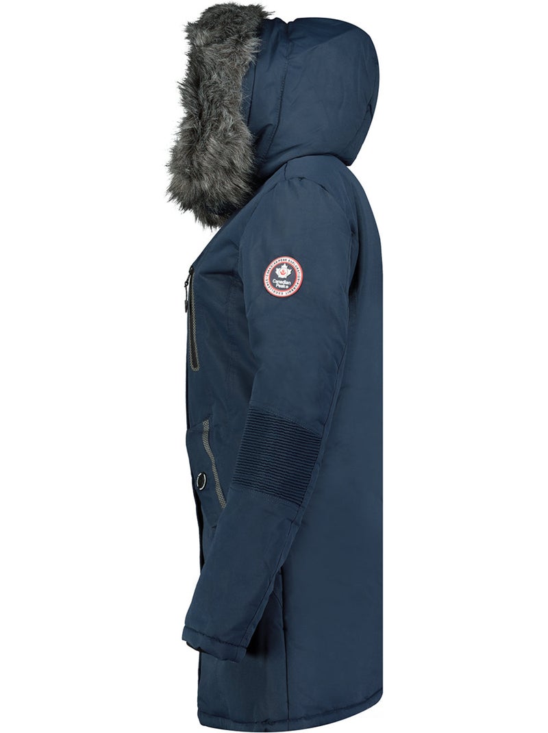 Parka épaisse à capuche fausse fourrure camilly – canadian peak Bleu marine - Kiabi