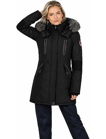Parka épaisse à capuche fausse fourrure camilly – canadian peak