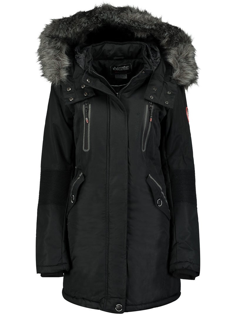 Parka épaisse à capuche fausse fourrure camilly – canadian peak Noir - Kiabi