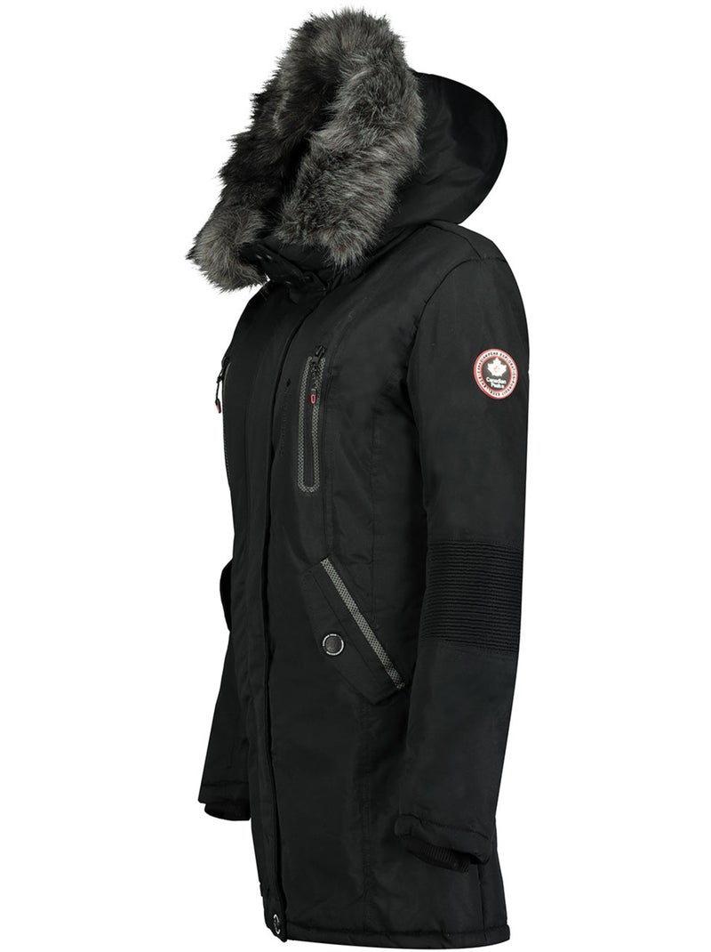Parka épaisse à capuche fausse fourrure camilly – canadian peak Noir - Kiabi