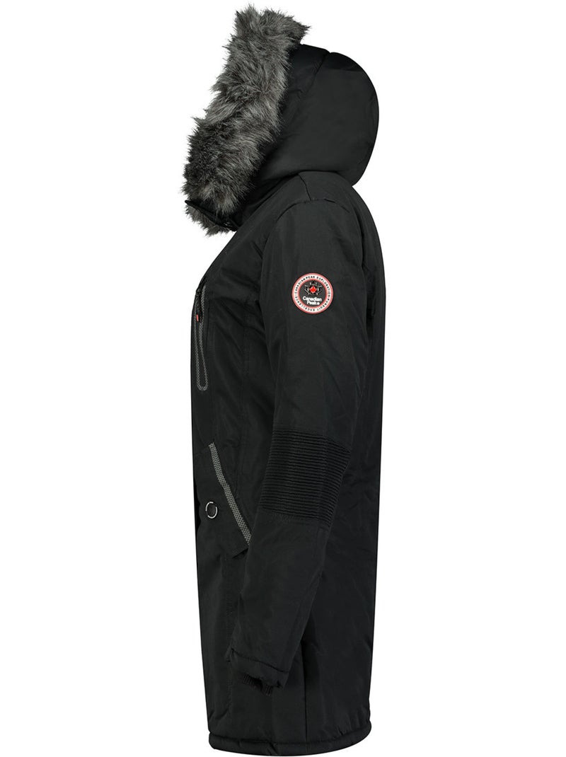 Parka épaisse à capuche fausse fourrure camilly – canadian peak Noir - Kiabi